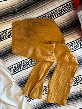 JoyLab Ribbed Wide-Leg Pants in Mustard